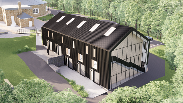 Visualisation of Woolwich Studios viewed from the north.
