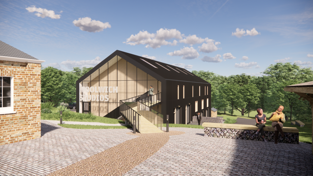 Visualisation of Woolwich Studios viewed from the south.
