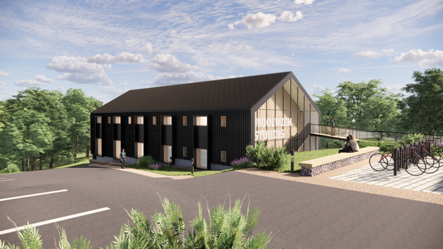 Visualisation of Woolwich Studios viewed from the west.